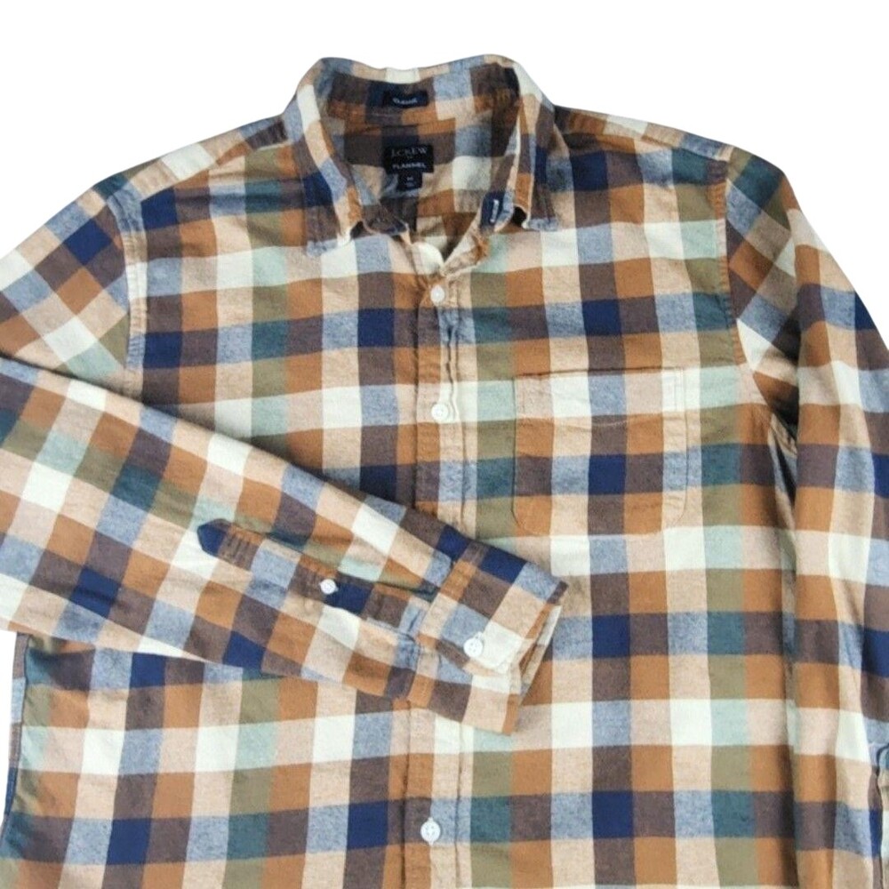 J.Crew Shirt Mens Medium Multicolor Plaid Flannel Long Sleeve Classic Casual